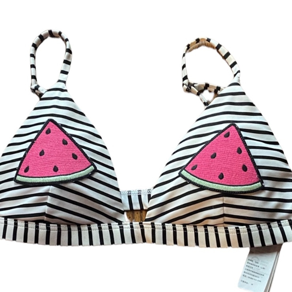 Hollister striped watermelon patch bikini top XS